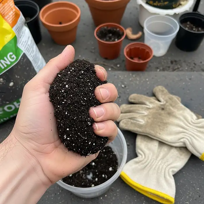 Squeeze test for diagnosing soil problems in pots tutorial