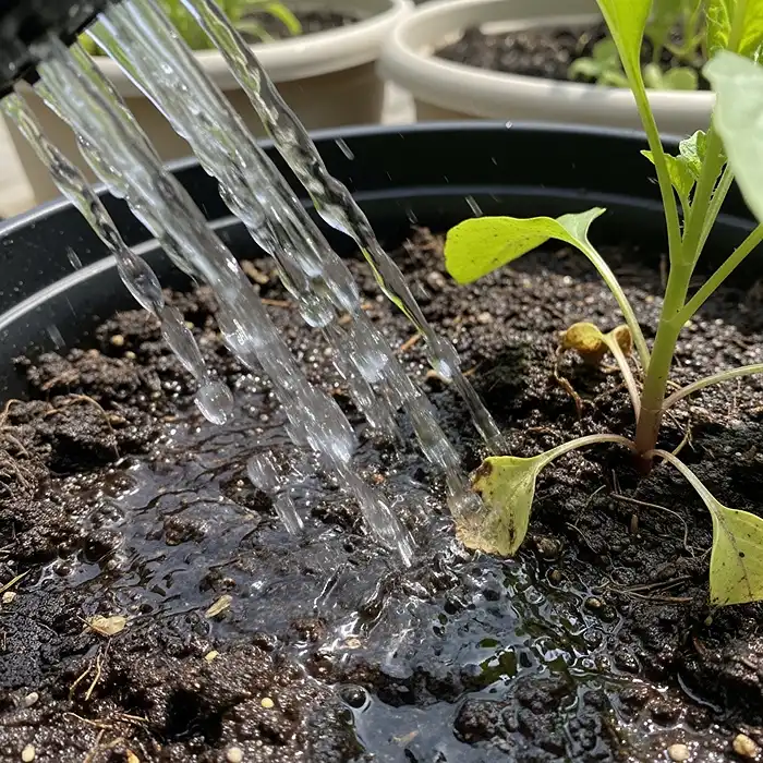 Water running off hydrophobic container soil watering mistake