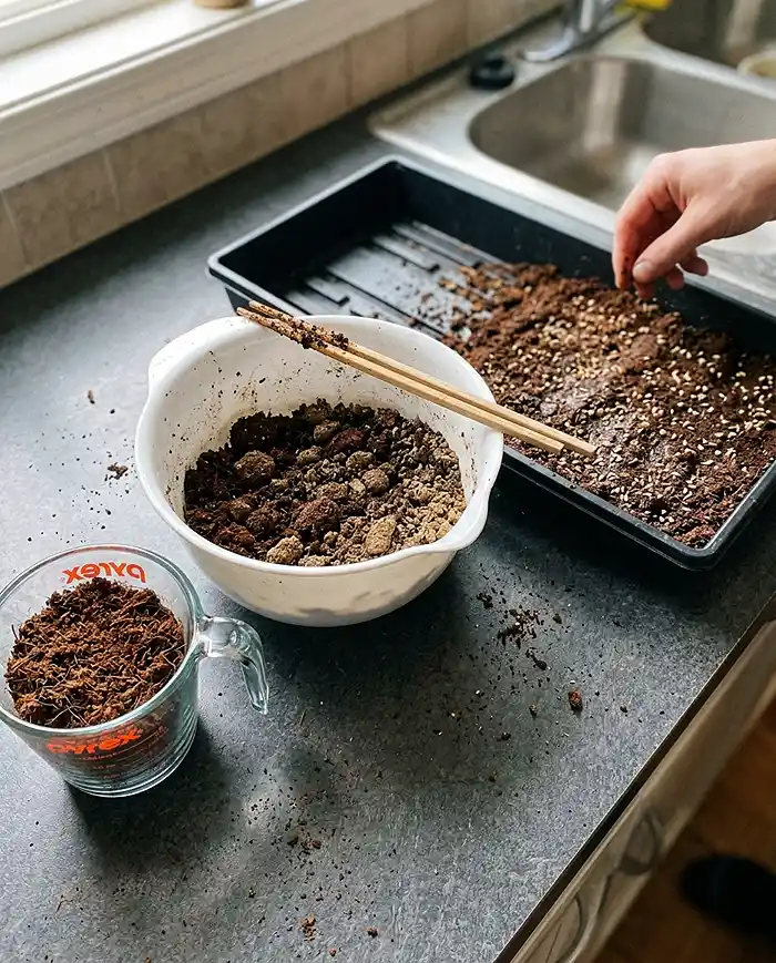 Soil vs Hydroponic Microgreens 4 Coconut coir and potting soil hybrid mix recipe for microgreens growing tray