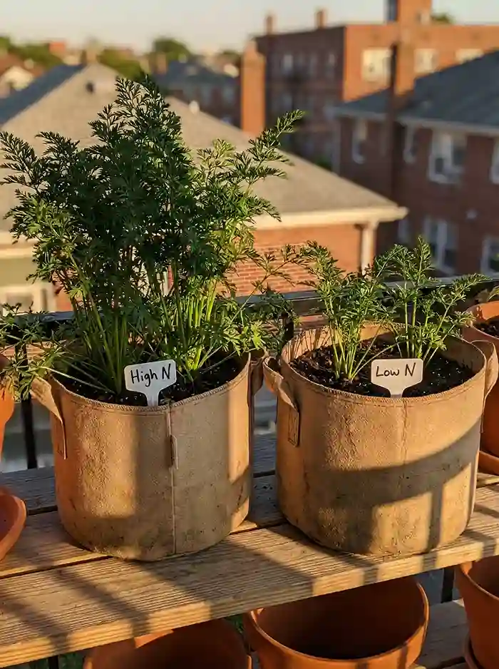 Best Soil for Root Vegetables in Containers 5 High nitrogen vs low nitrogen fertilizer effect on carrot growth in containers