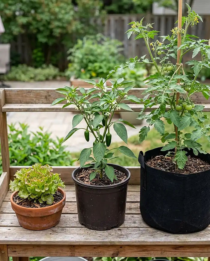 Best Pot Size Guide for Vegetables 2 Comparing shallow, medium, and deep pot sizes=