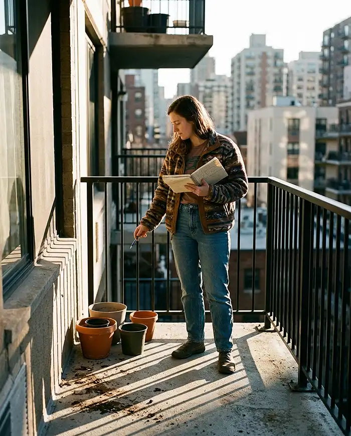 8 Container Garden Plan for Balcony 2 Tracking sunlight and shade across a balcony before placing containers