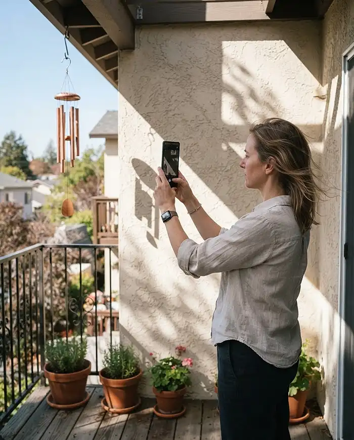 vertical garden ideas for small spaces 2 Mapping sunlight and wind on a balcony wall before mounting elevated planters.