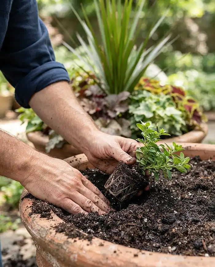 Heat Tolerant Trailing Flowers for Container Edges 4 Planting a trailing spiller at a 45-degree outward angle at the edge of a container