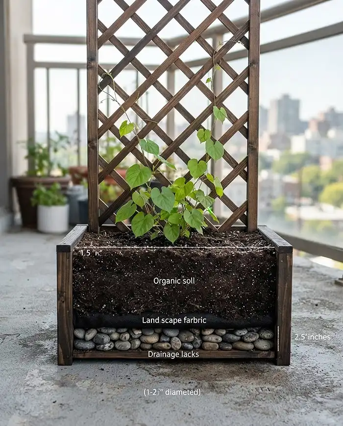 Renter Friendly Balcony Garden: Zero-Drill Looks 5 Over-the-railing saddle planters full of lettuce and herbs draped along a balcony railing