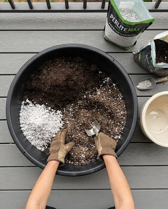 North Facing Balcony Plants: Best Choices for Apartments 4 Blending potting soil with 35 percent coarse perlite for a fast-draining shade container mix, following the soil formula
