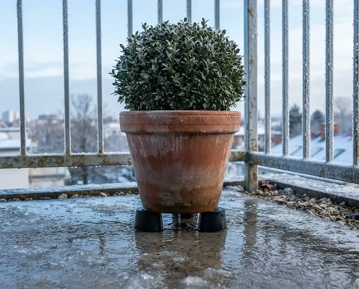 best pot feet for drainage lifting a container off wet winter concrete