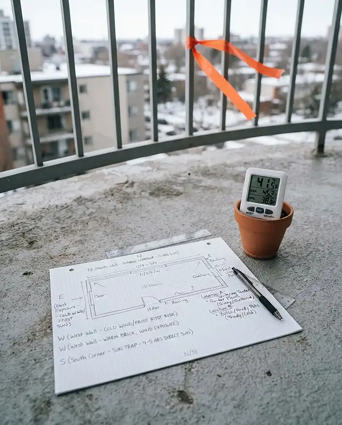mapping balcony temperature zones with a max-min thermometer