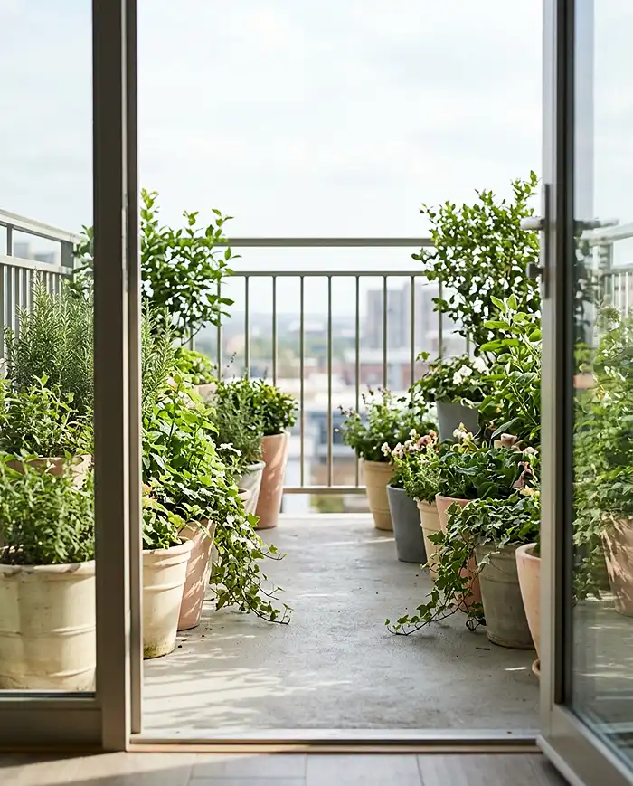 Space Saving Balcony Garden Ideas That Look Bigger 2 rule of thirds keeping the center of a balcony clear for open sightlines