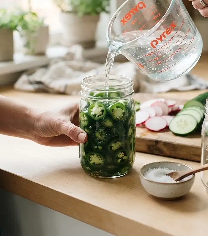 Preserving Small Harvests From a Container Garden 4 small-batch refrigerator pickling of jalapeños in a mason jar