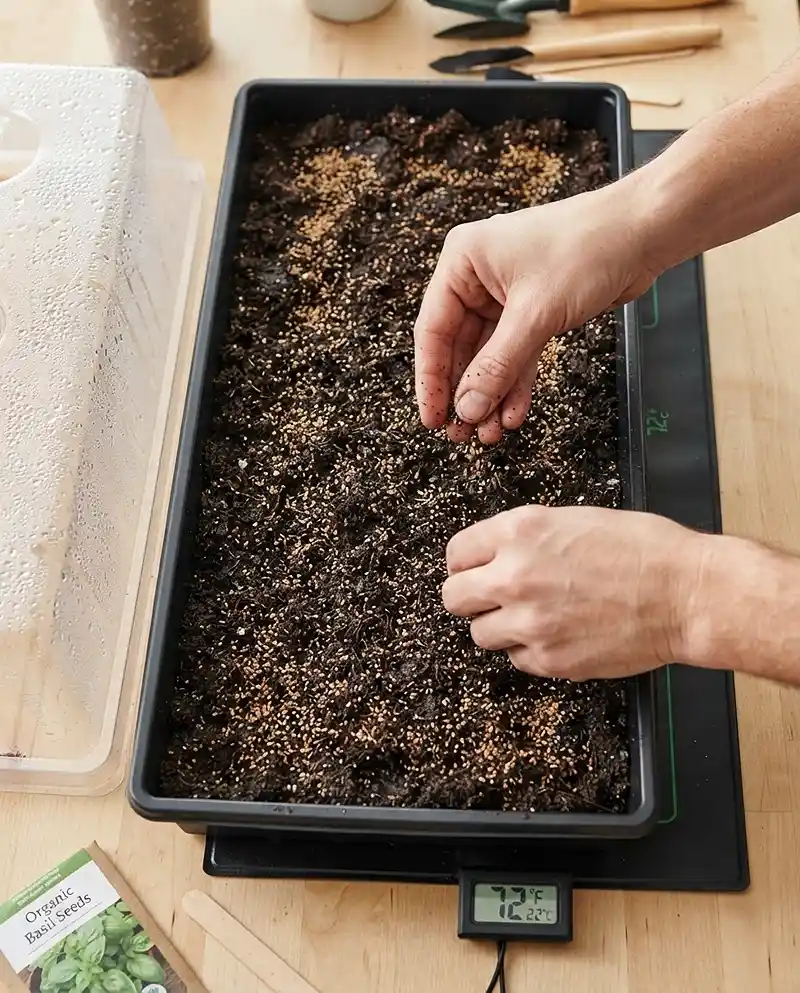 Fast Growing Herbs From Seed 3 sowing fast growing herbs from seed thickly in a tray on a heat mat