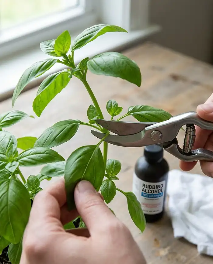 Rooting Herb Cuttings Indoors Before Winter Frost 2 taking a 4-to-6-inch herb cutting just below a node